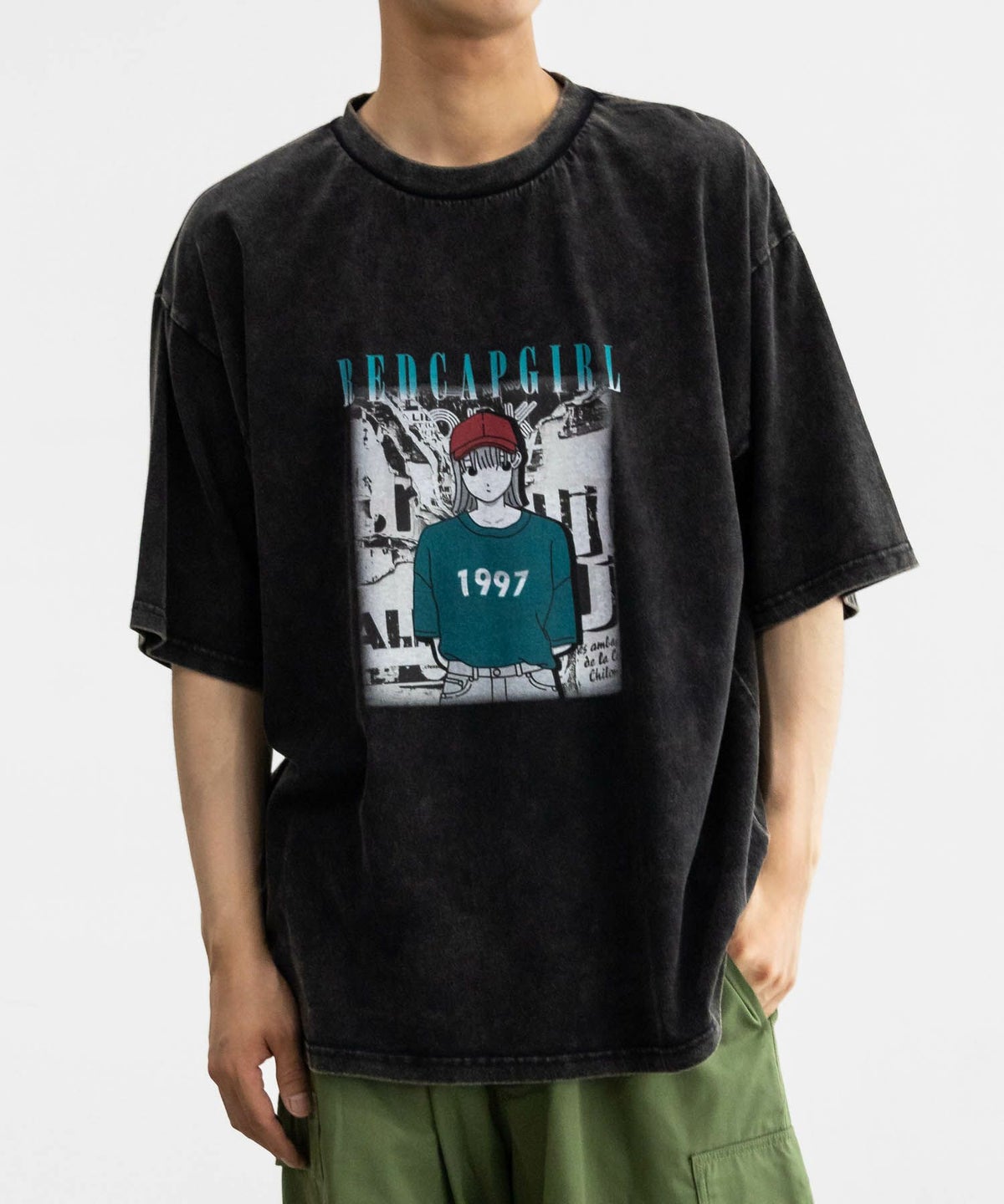 RED CAP GIRL スノーウォッシュ加工Tシャツ メンズ ネコポス 対応商品