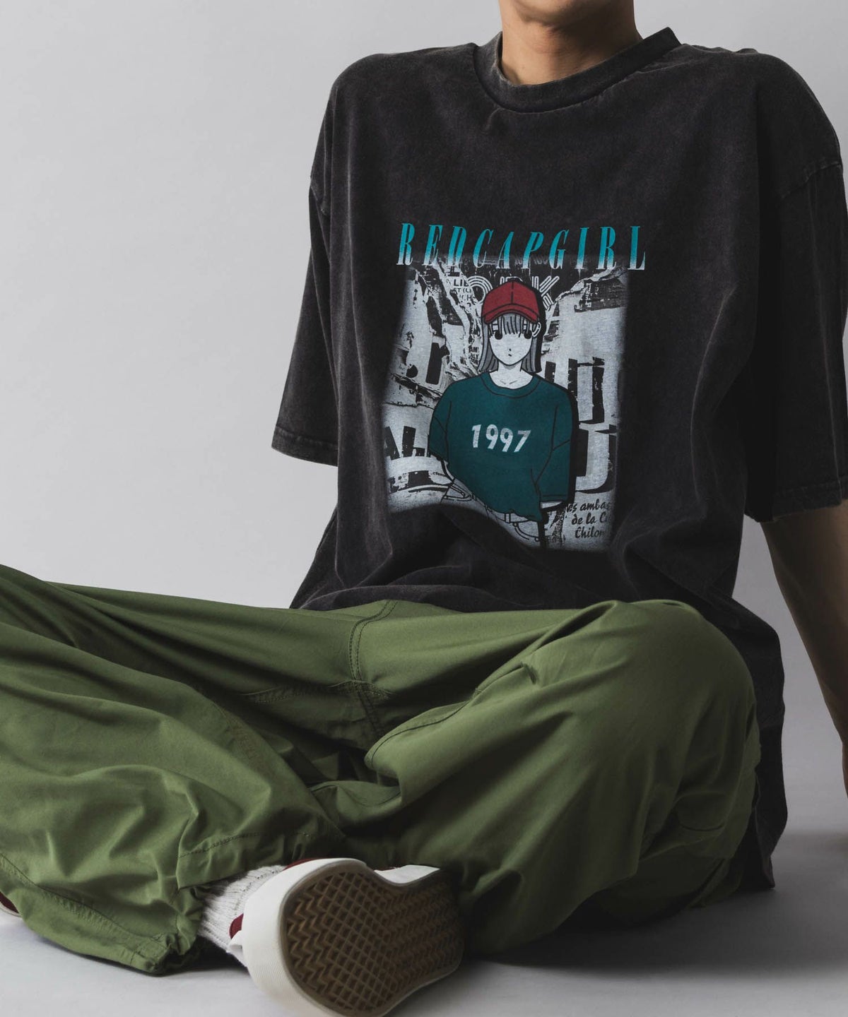 RED CAP GIRL スノーウォッシュ加工Tシャツ メンズ ネコポス 対応商品