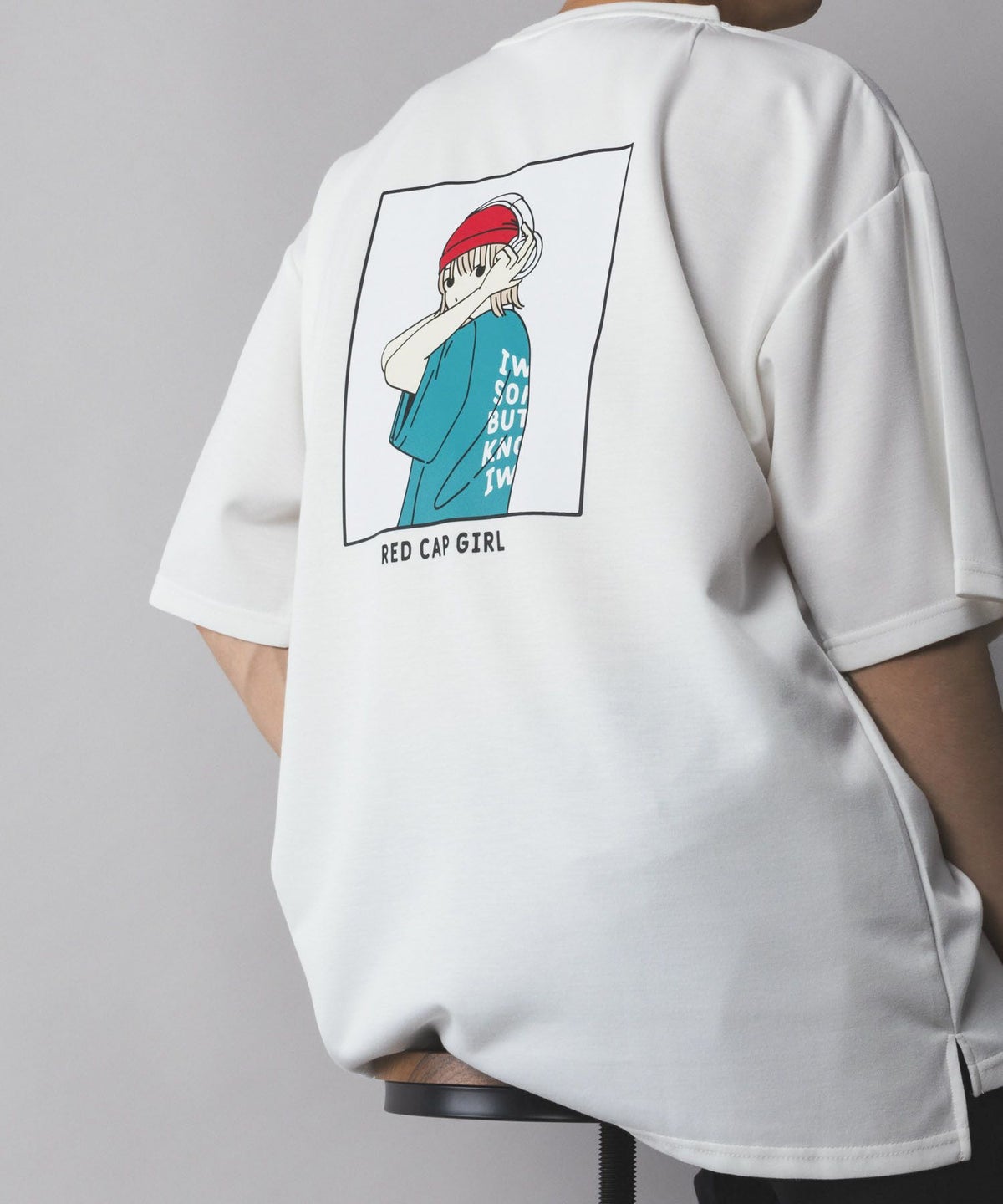 RED CAP GIRL ポンチ素材 バックプリントTシャツ メンズ ネコポス 対応商品