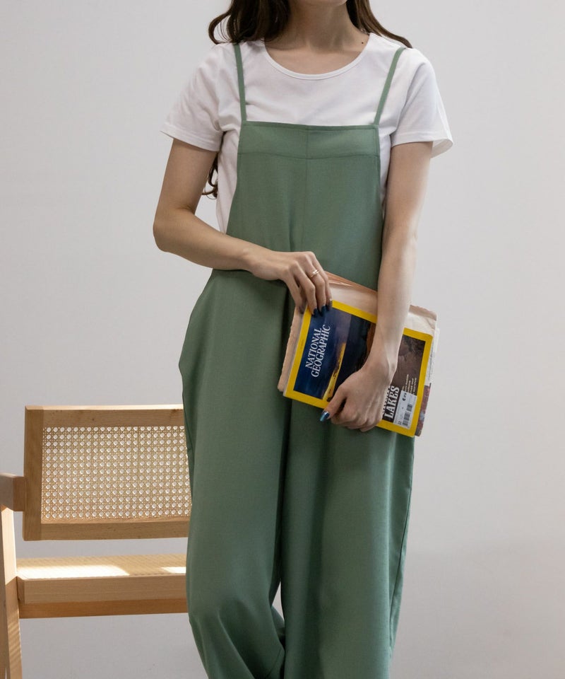 [期間限定価格]NAVY  麻ライクサロペットアンサンブル レディース商品画像-4