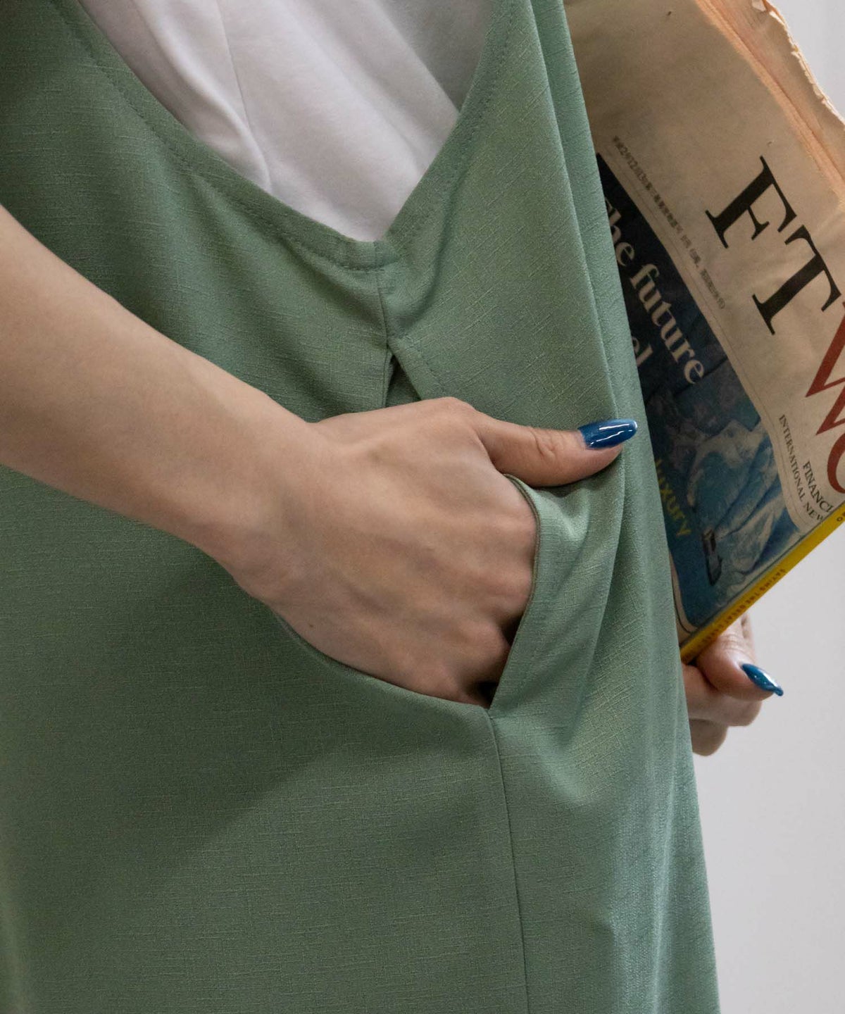 NAVY 麻ライクサロペットアンサンブル レディース