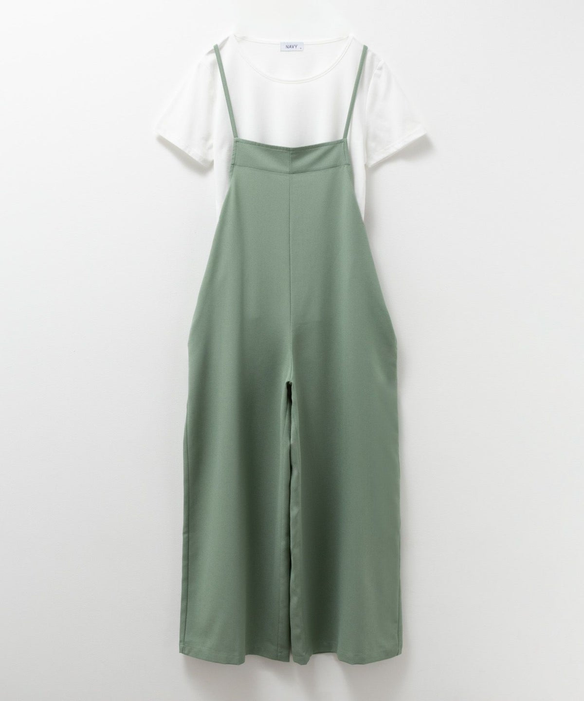 NAVY 麻ライクサロペットアンサンブル レディース