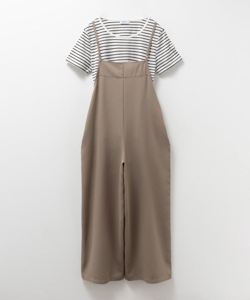 [期間限定価格]NAVY  麻ライクサロペットアンサンブル レディース商品画像-17