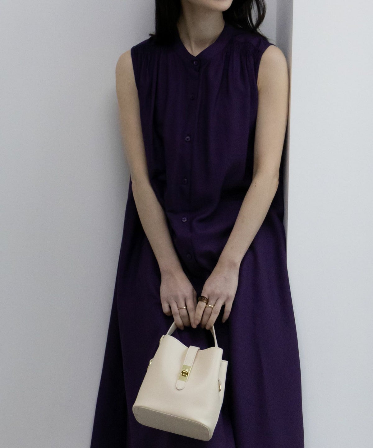 Howdy Marie インドファブリック 肩シャーリングワンピース レディース