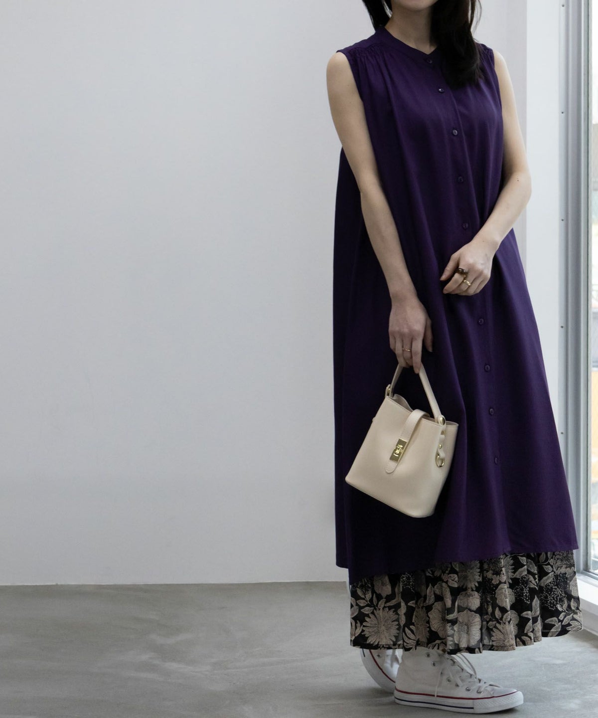 Howdy Marie インドファブリック 肩シャーリングワンピース レディース