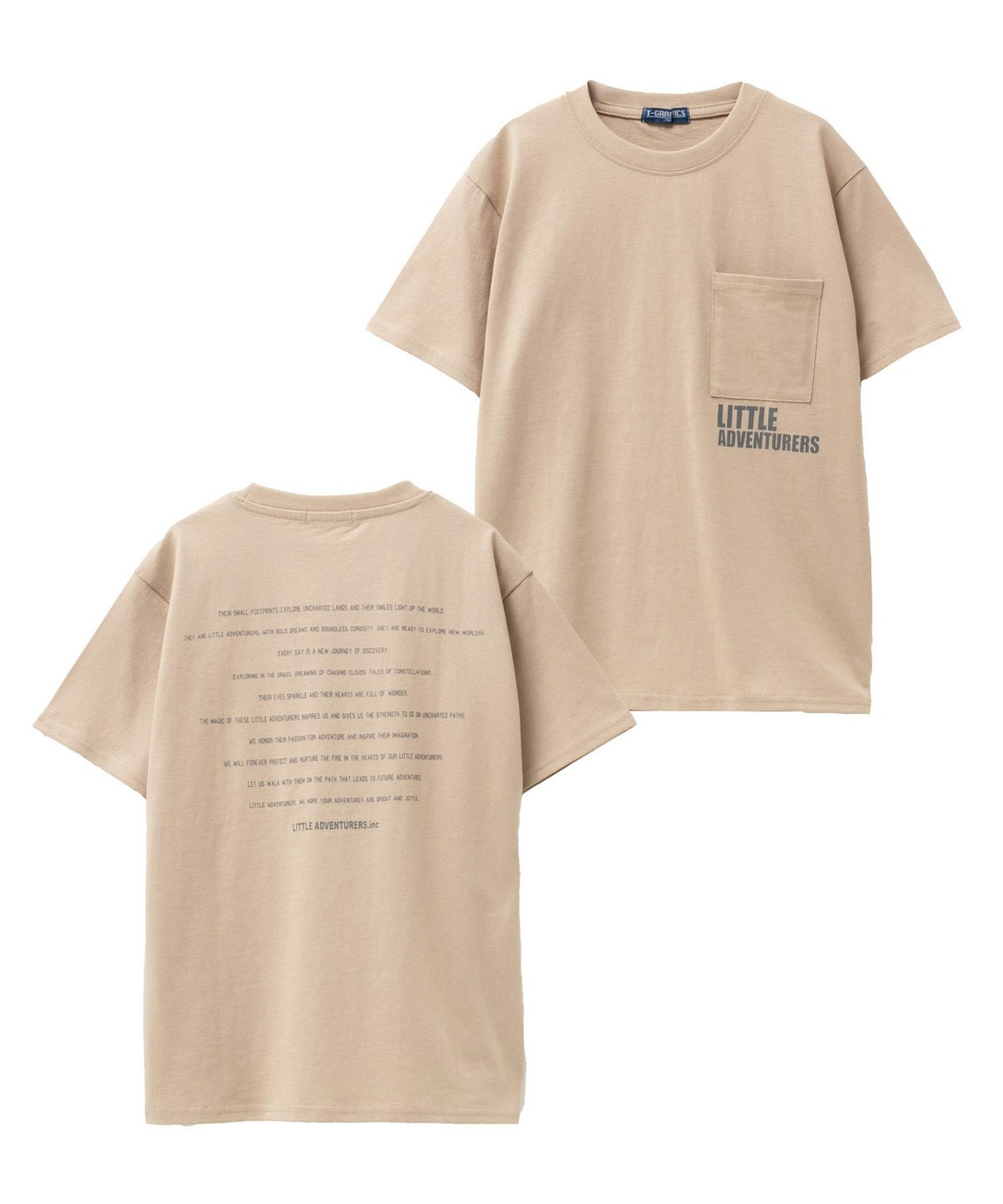 T-GRAPHICS ポケット付きショートスリーブTシャツ キッズ ネコポス 対応商品