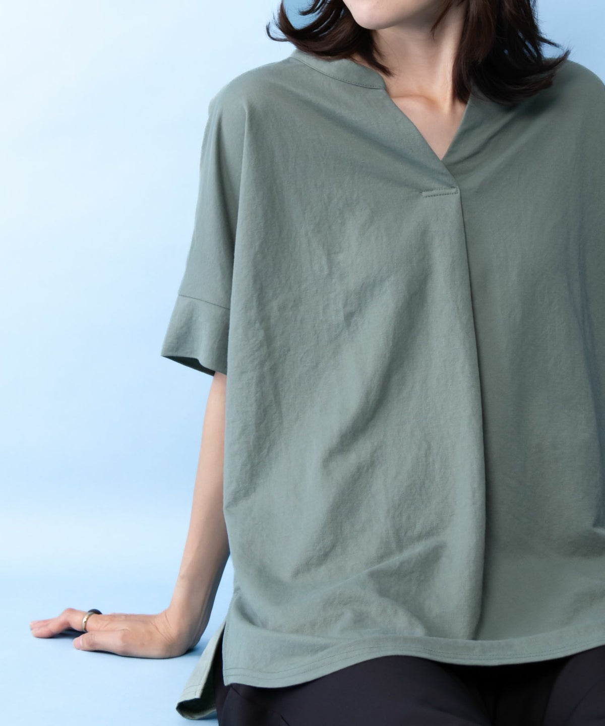 NAVY SARARI スキッパープルオーバー レディース