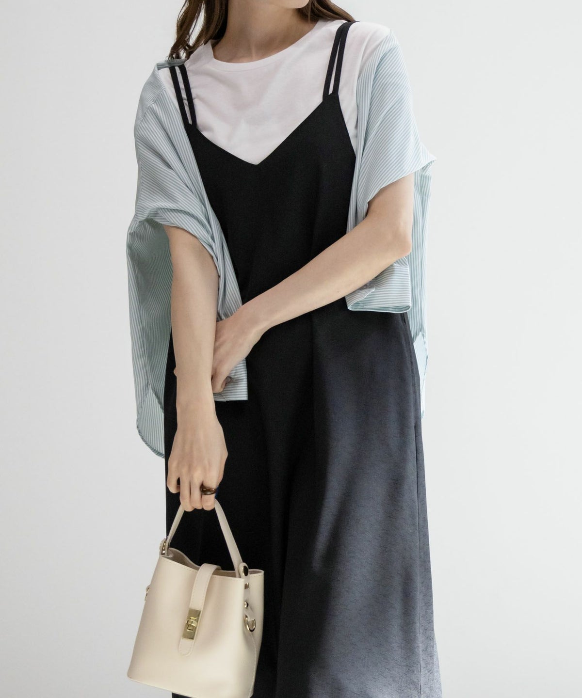 NAVY 麻ライクキャミワンピースアンサンブル レディース