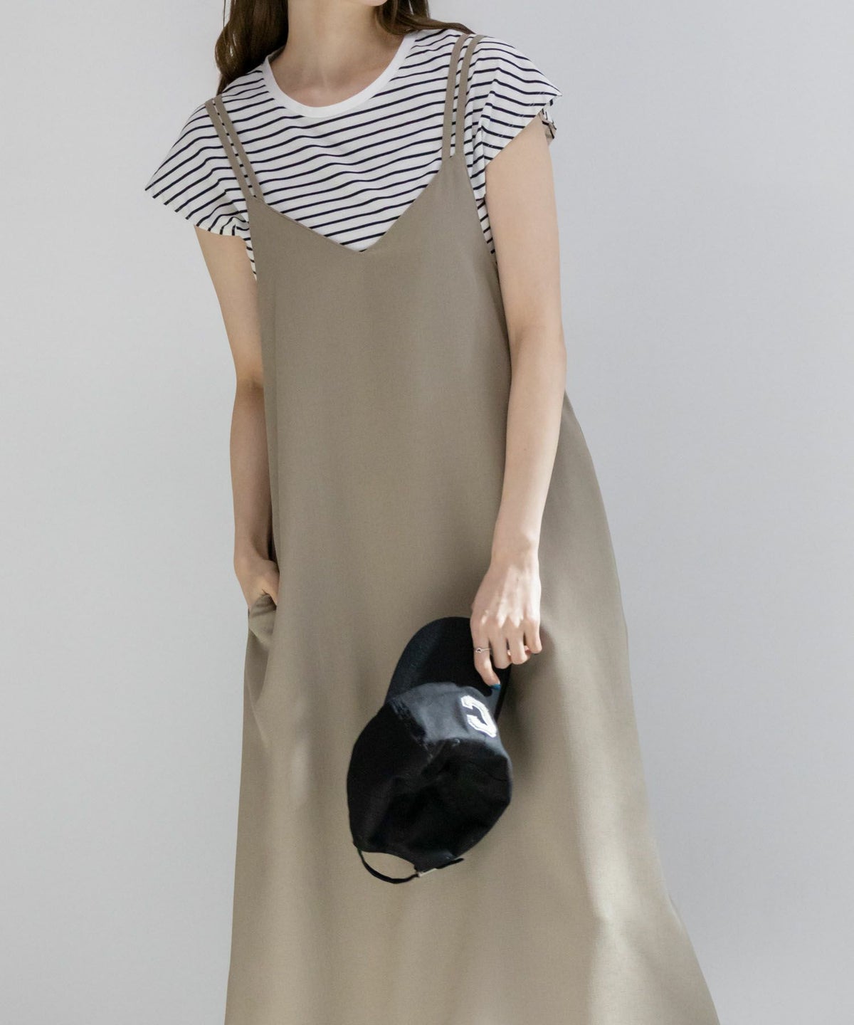 NAVY 麻ライクキャミワンピースアンサンブル レディース