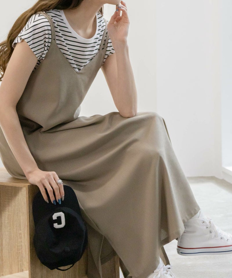 [期間限定価格]NAVY  麻ライクキャミワンピースアンサンブル レディース商品画像-13