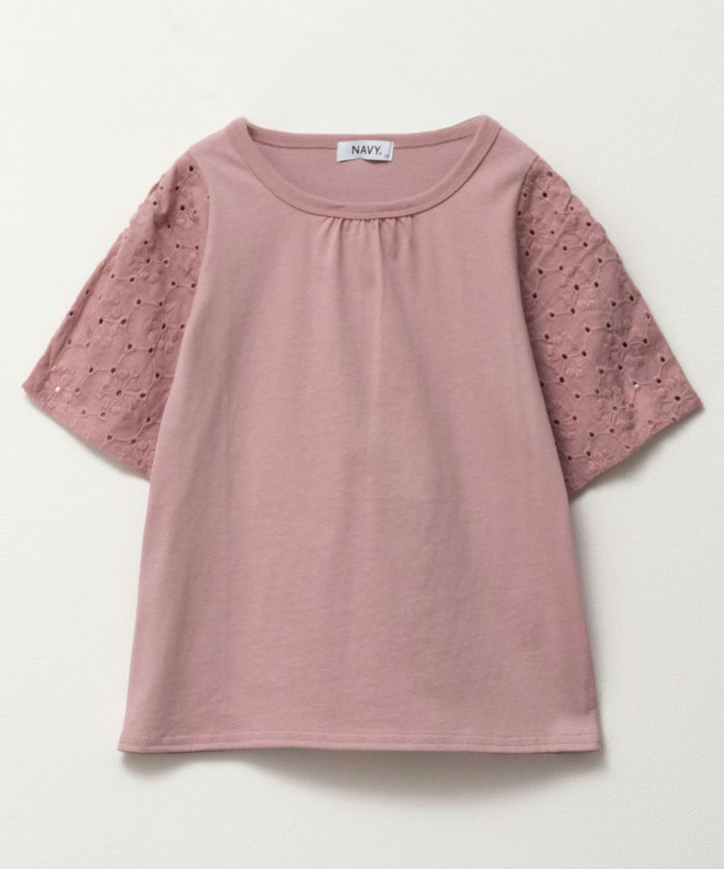 NAVY SARARI 袖レースプルオーバー キッズ メール便 対応商品商品画像-1