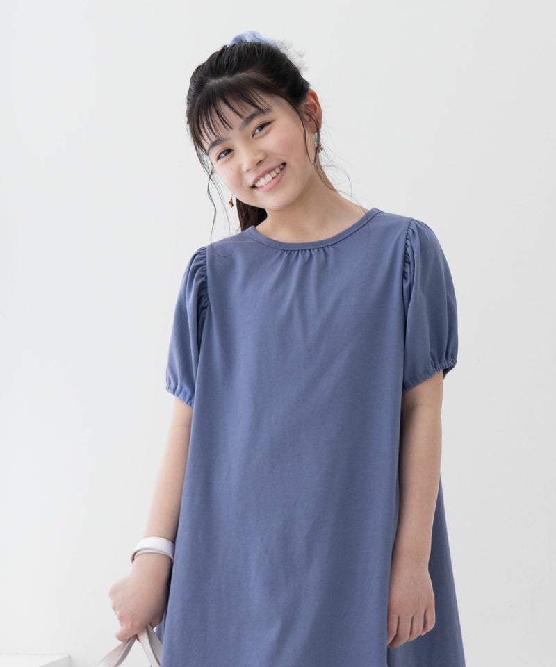 NAVY SARARI 肩ギャザーワンピース キッズ商品画像-2