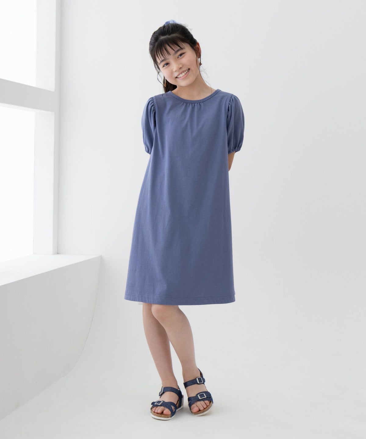 NAVY SARARI 肩ギャザープルオーバー キッズ