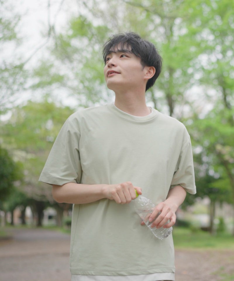 NAVY SARARI 冷感フェイクレイヤードTシャツ メンズ商品画像-12