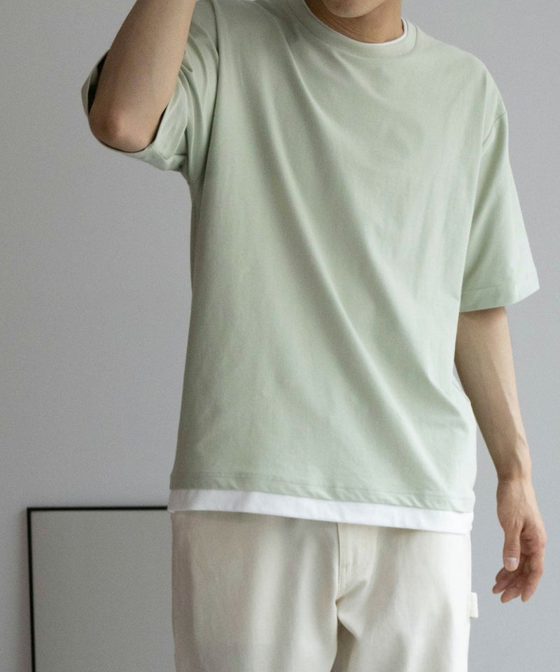 NAVY SARARI 冷感フェイクレイヤードTシャツ メンズ商品画像-24