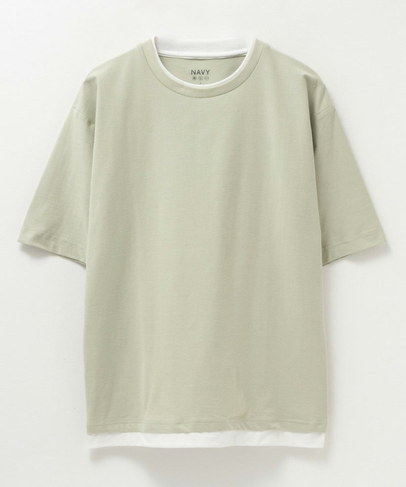 NAVY SARARI 冷感フェイクレイヤードTシャツ メンズ商品画像-27