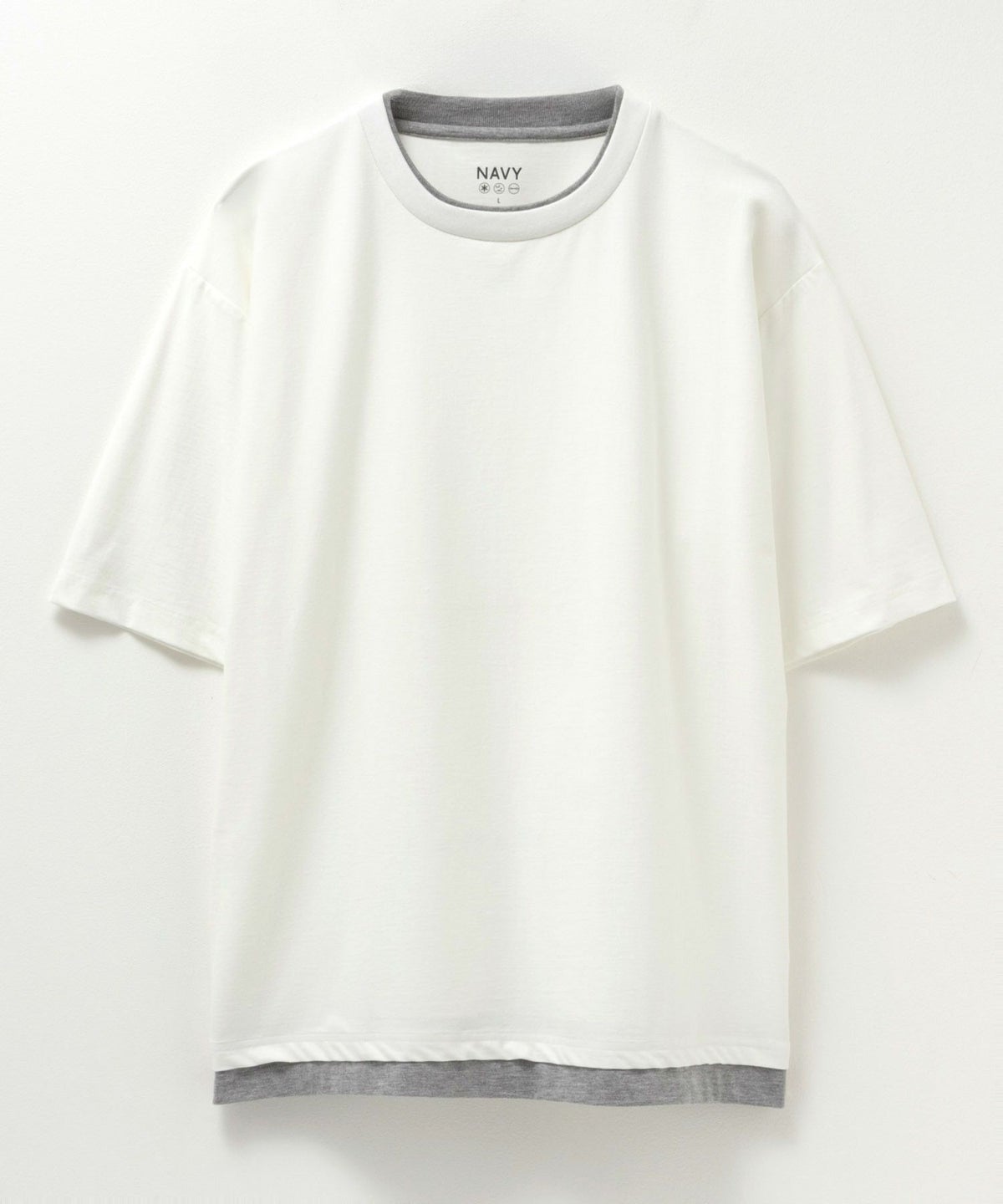 SARARI NAVY 冷感フェイクレイヤードTシャツ メンズ