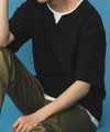 NAVY SARARI  冷感キーネックTシャツ メンズ商品サムネイル-2