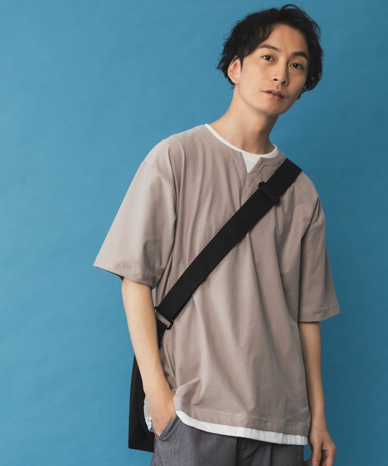 NAVY SARARI  冷感キーネックTシャツ メンズ商品画像-14