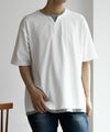 SARARI NAVY 冷感キーネックTシャツ メンズ