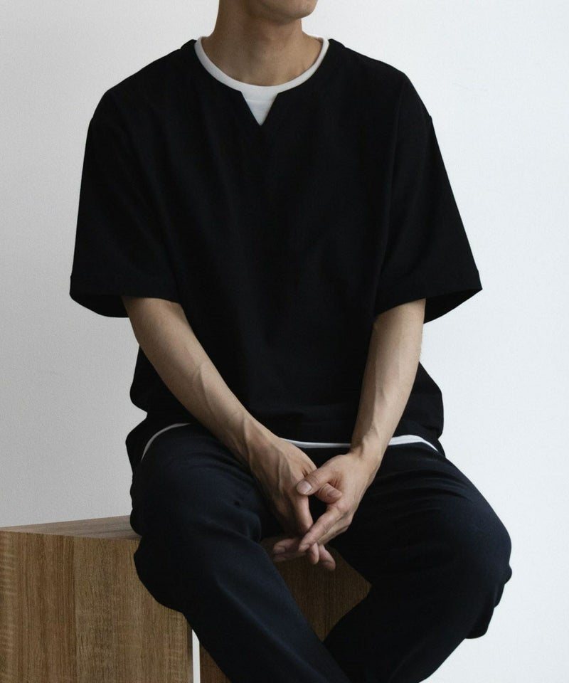 NAVY SARARI 冷感キーネックTシャツ メンズ商品画像-27