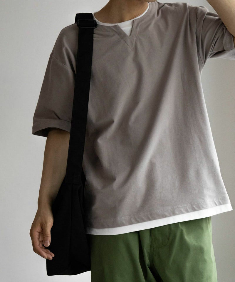 NAVY SARARI  冷感キーネックTシャツ メンズ商品画像-29