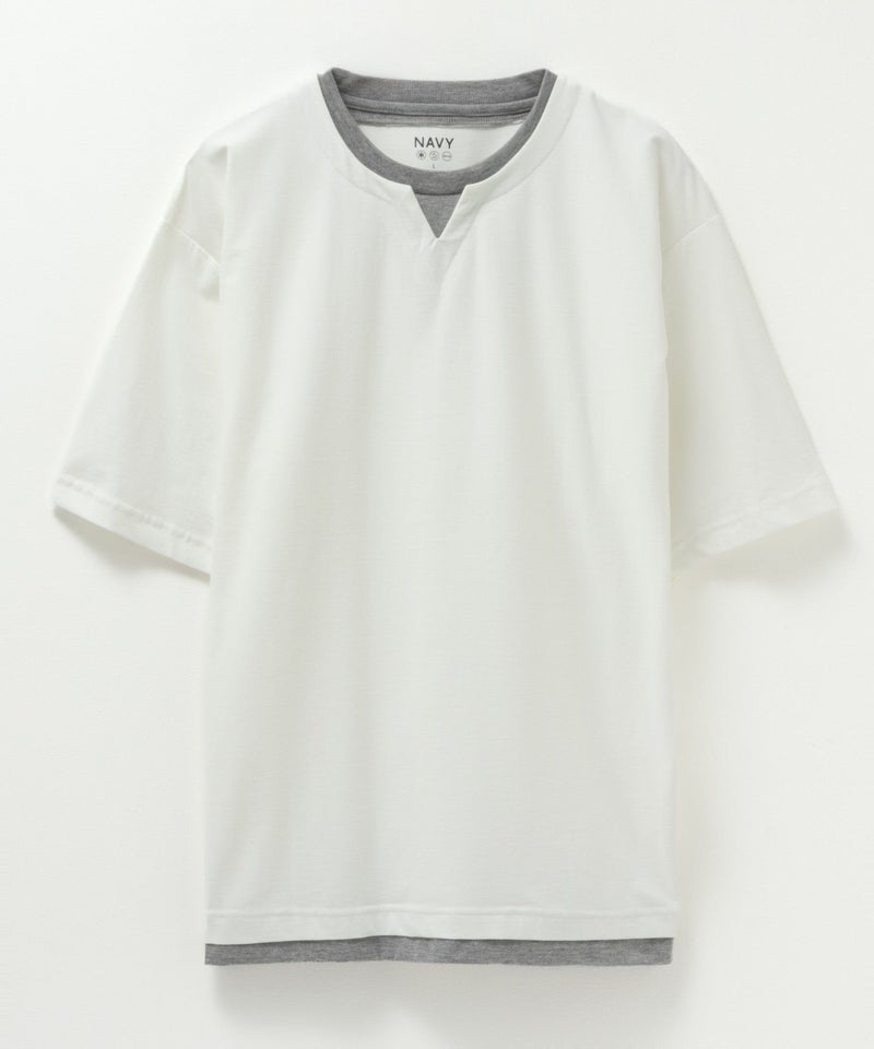 NAVY SARARI 冷感キーネックTシャツ メンズ商品画像-32