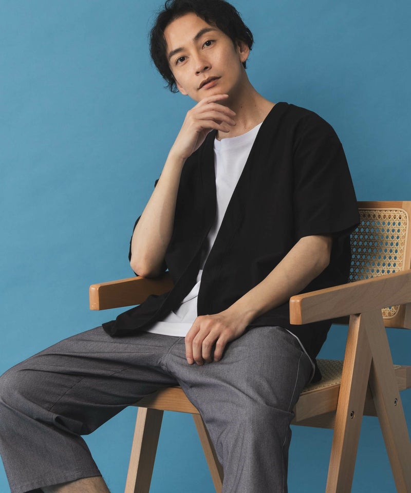 NAVY SARARI 冷感着流しカーディガン メンズ商品画像-6