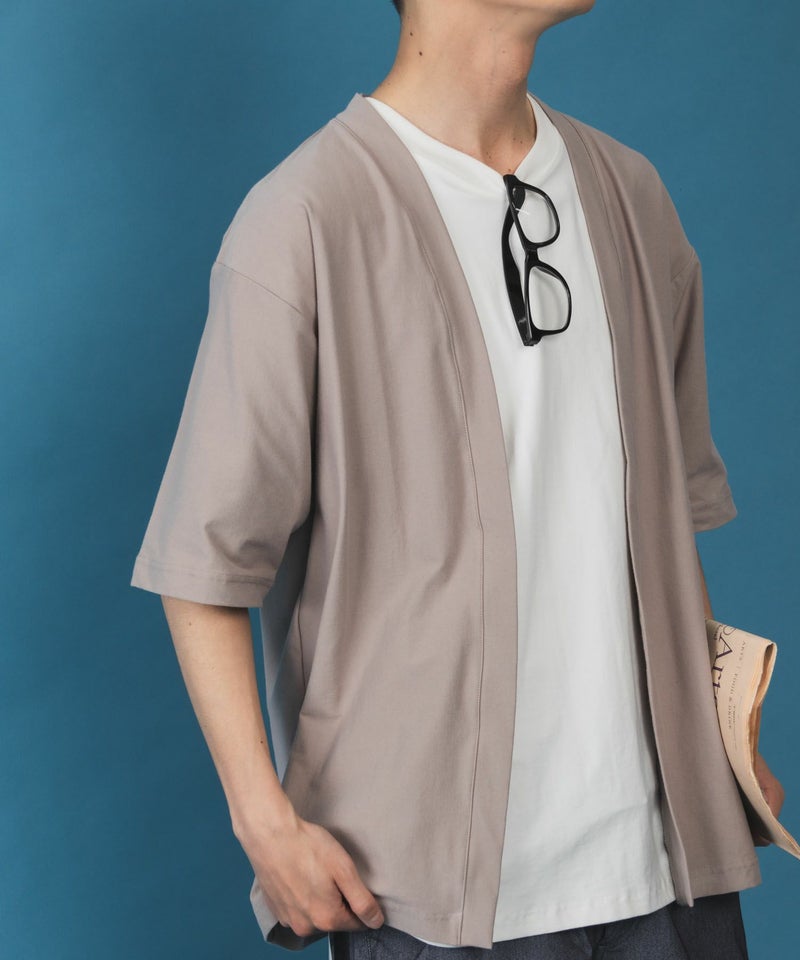 NAVY SARARI  冷感着流しカーディガン メンズ商品画像-9