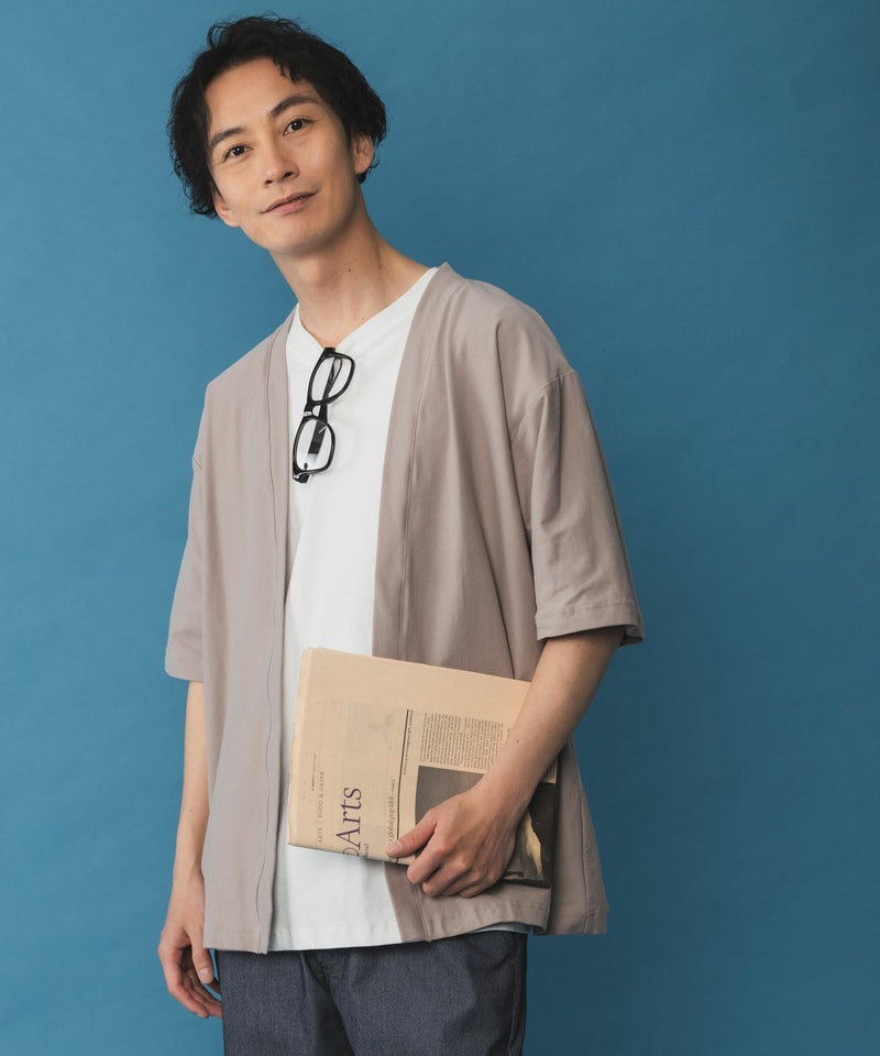 NAVY SARARI 冷感着流しカーディガン メンズ商品画像-10