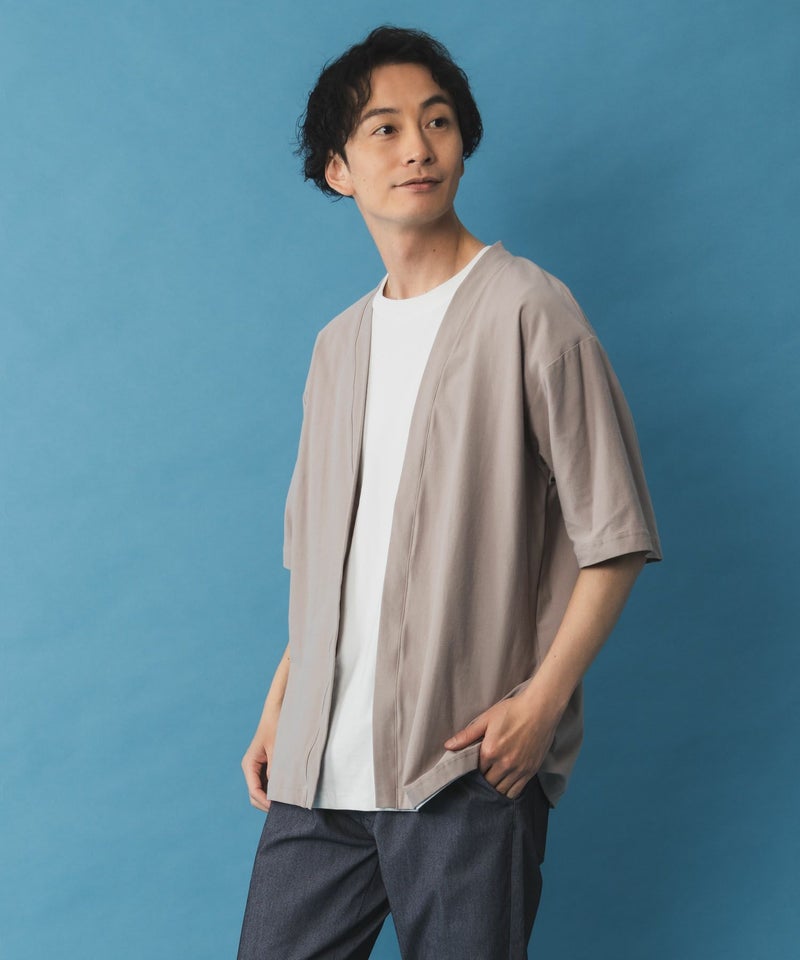 NAVY SARARI 冷感着流しカーディガン メンズ商品画像-11