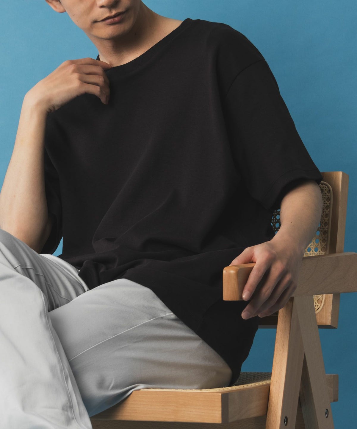 NAVY SARARI リピュール加工 シルケットTシャツ メンズ