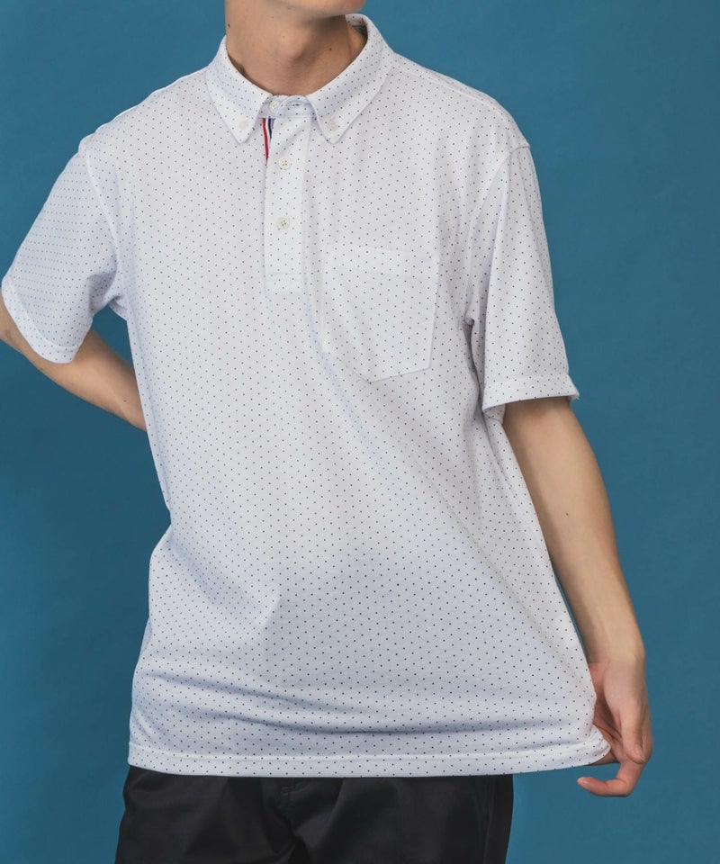 NAVY SARARI サラリピュール 総柄ポロシャツ メンズ商品画像-4