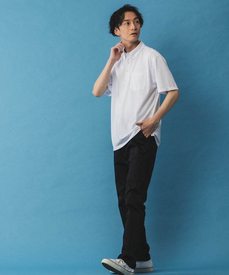 NAVY SARARI サラリピュール 総柄ポロシャツ メンズ商品画像-5