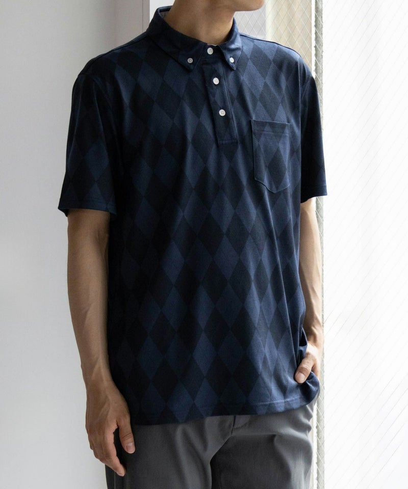 NAVY SARARI サラリピュール 総柄ポロシャツ メンズ商品画像-24
