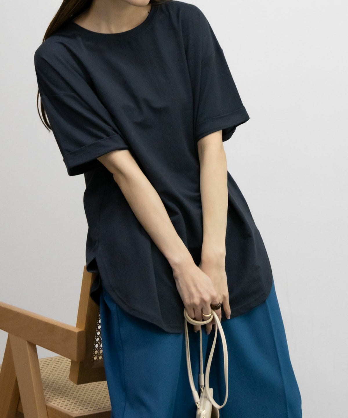 NAVY SARARI チュニック丈Tシャツ レディース ネコポス 対応商品