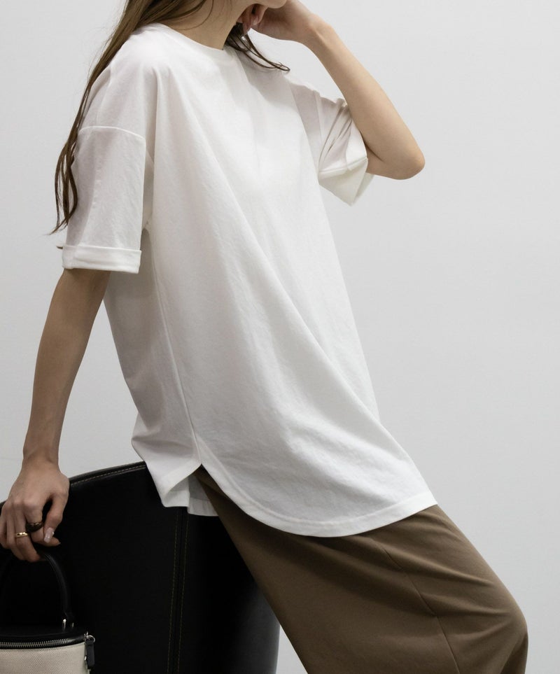 NAVY SARARI チュニック丈Tシャツ レディース メール便 対応商品商品画像-22