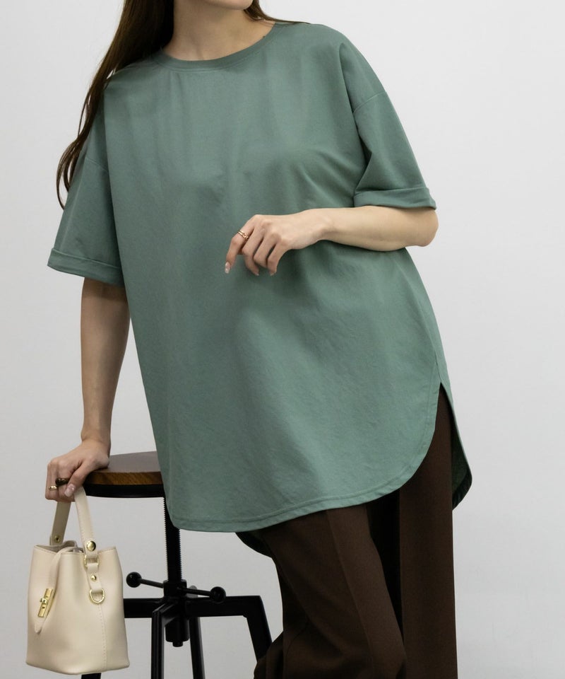 NAVY SARARI チュニック丈Tシャツ レディース メール便 対応商品商品画像-24