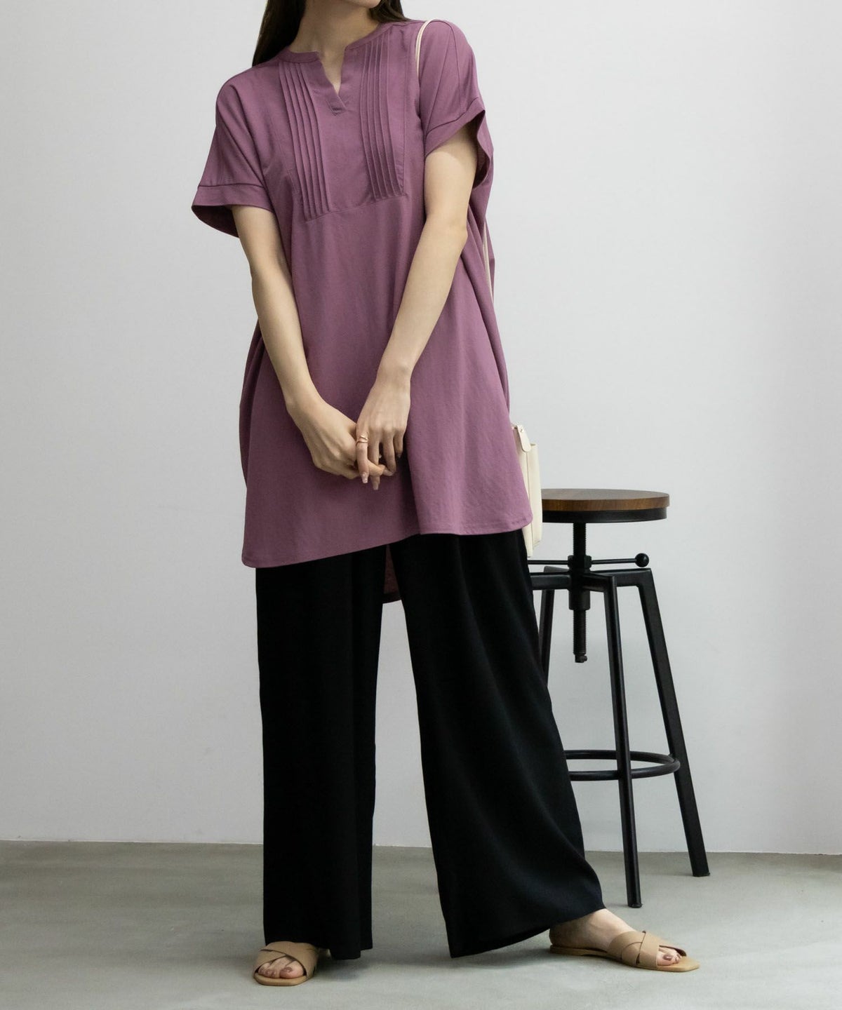 NAVY SARARI ピンタックチュニックプルオーバー レディース ネコポス 対応商品