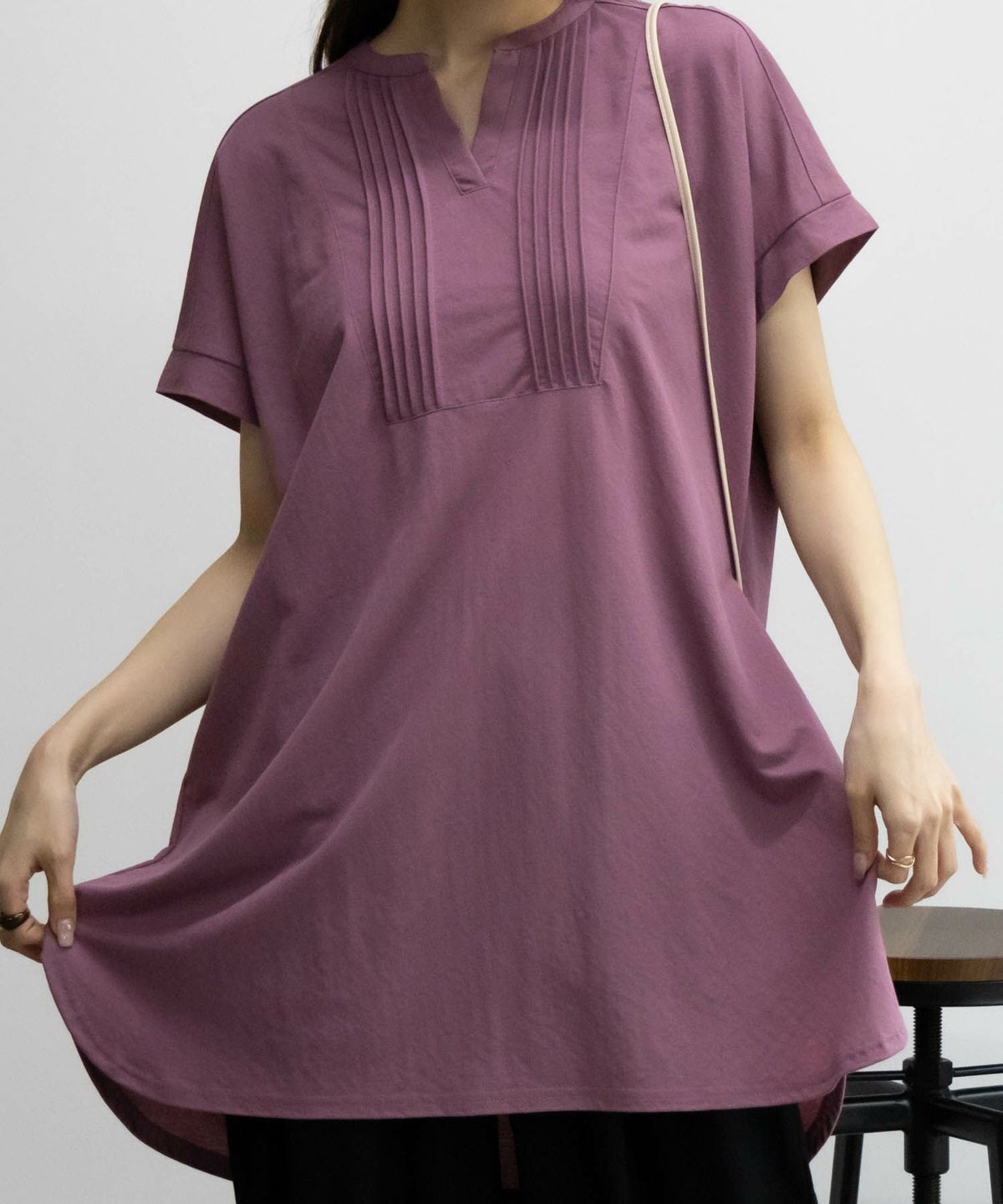 NAVY SARARI ピンタックチュニックプルオーバー レディース ネコポス 対応商品