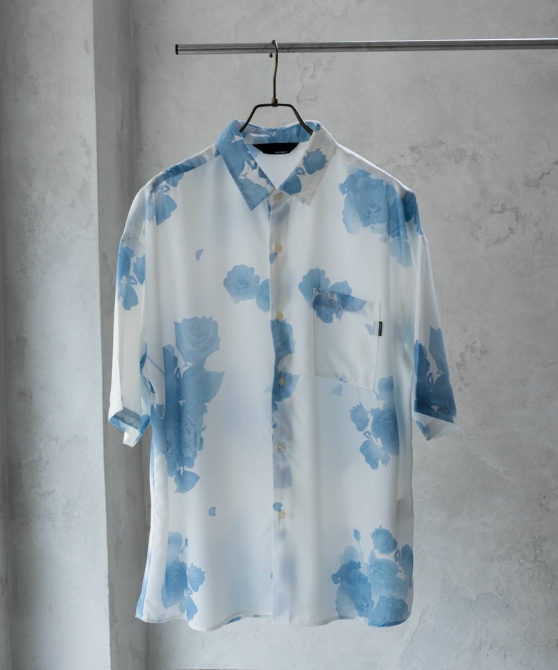 【オンラインストア限定】NAIVE MAGIC シルクタッチポリエステル ルーズサイズ総柄半袖シャツ メンズ商品画像-2