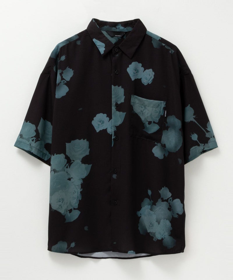 【オンラインストア限定】NAIVE MAGIC シルクタッチポリエステル ルーズサイズ総柄半袖シャツ メンズ商品画像-4