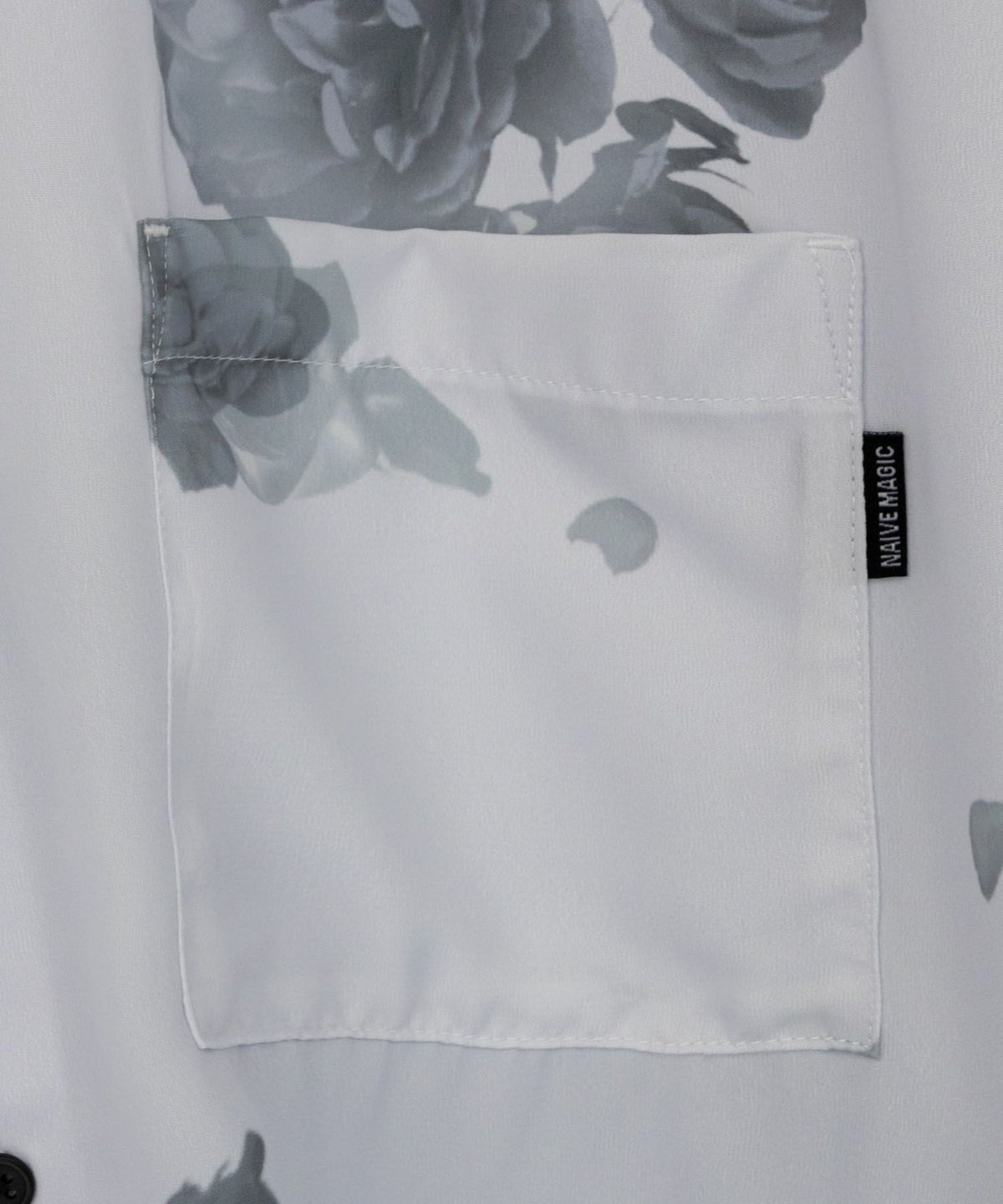 NAIVE MAGIC シルクタッチポリエステル ルーズサイズ総柄半袖シャツ メンズ