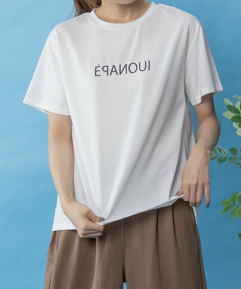 NAVY SARARI  クール＆UVカットプリントTシャツ レディース メール便 対応商品商品画像-5