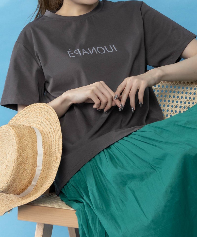 NAVY SARARI  クール＆UVカットプリントTシャツ レディース メール便 対応商品商品画像-9