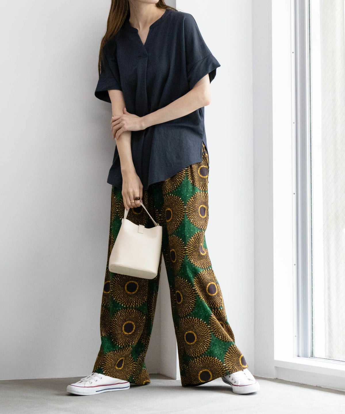 Howdy Marie インドファブリック 総柄ワイドパンツ レディース