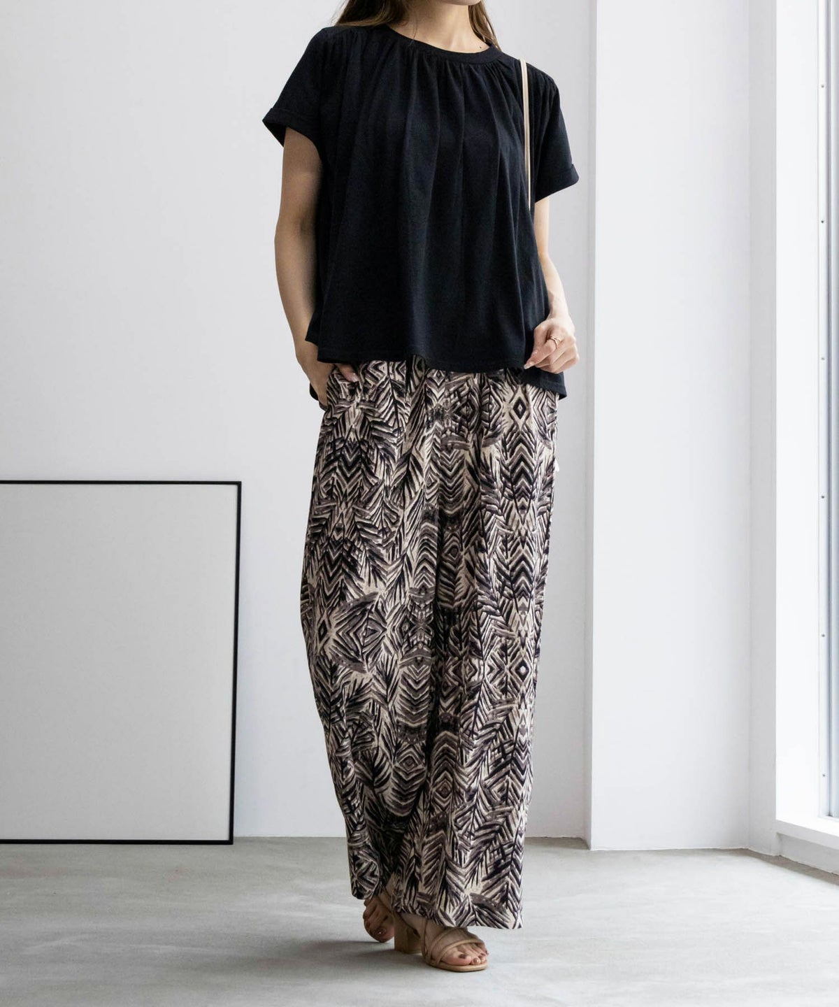 Howdy Marie インドファブリック 総柄ワイドパンツ レディース