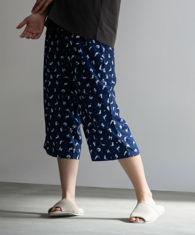 [期間限定価格]NAVY レーヨンステテコ ネコ柄 レディース商品画像-8