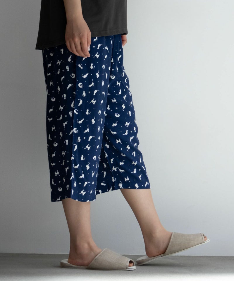 [期間限定価格]NAVY レーヨンステテコ ネコ柄 レディース商品画像-12