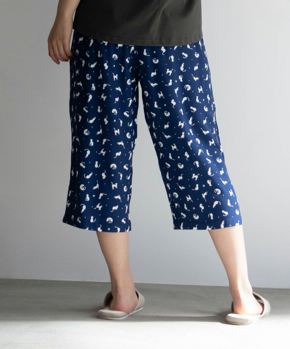 NAVY レーヨンステテコ ネコ柄 レディース